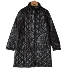 美品 TraditionalWeatherwear トラディショナルウェザーウェア RUM キルティング ロングコート 36 ブラック レディース 古着 中古 USED