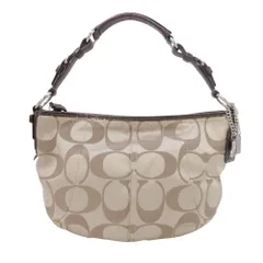 美品 COACH コーチ 12675 シグネチャー ワンハンドル ショルダーバッグ ハンドバッグ 肩掛け カバン 鞄 茶 ブラウン ベージュ レディース 古着 中古 USED