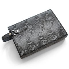 Limited-time sale! Free shipping & tax included! Brand new, unused! Limited quantity! Special price! RED CROW! Faux leather with real python embossed finish! Slim and stylish model! Unisex! With handle! Second clutch bag 2615H Gray