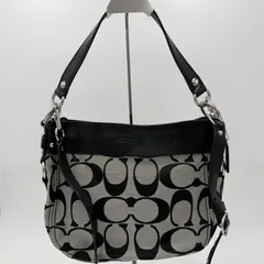 COACH（コーチ）シグネチャー 2WAYショルダーバッグ キャンバス×レザー ブラック系