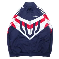 adidas 90年代 トラックジャケット ジャージ L ネイビー ポリエステル ロゴ刺繍 3ストライプ