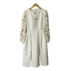 チェスティ Chesty ワンピース ひざ丈 袖レース 長袖 装飾 0 ホワイト ■GY06