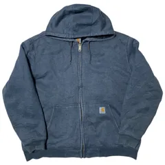 カーハート ジャケット フーディ パーカー カンガルーポケット フルジップ ロゴパッチ 雰囲気系 フェード感 ワークウェア 2XL メキシコ グレー ビッグシルエット オーバーサイズ アウター レディース ユニセックス メンズ 古着 長袖 CHM