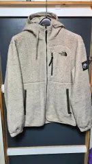 XL)ザノースフェイス フリース フード ジップアップ アイボリー