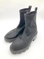 ZARA ザラ 3125/010/800 トラックソールファブリック ショート ブーツ size25-25.5cm/黒  ■■レディース