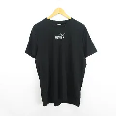 プーマ PUMA Tシャツ カットソー 半袖 クルーネック ロゴ XXL ブラック スポーツウェア ※EKM