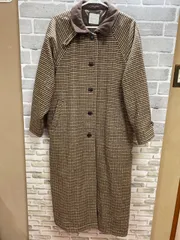 A【A29-67】◇BONLECILL    サイズフリー　コート　千鳥格子柄