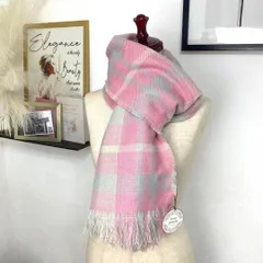 新品 Lune jumelle チェック柄 マフラー ピンク
