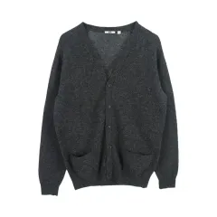 ユニクロ (MEN - XL) ウール100% ニットカーディガン