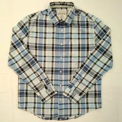 【タグ付き】 AEROPOSTALE 長袖シャツ Lサイズ タータンチェック ブルー ネイビー ホワイト ブラック エアロポステール 綿 コットン 長袖ボタンダウンシャツ AIG2-47のサムネイル