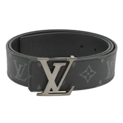 ルイヴィトン ベルト モノグラム・エクリプス/カーフレザー ベルト・LV イニシャル 40MM リバーシブル サイズ100 M9043V 黒