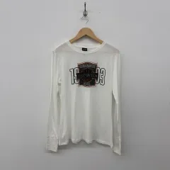 ハーレーダビッドソン 白 長袖 Tシャツ レディース L