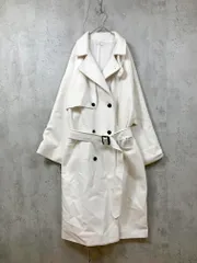 cussil クシル CS22AW007 ウールライク ヘビーメルトン ルーズスリーブトレンチ コート sizeS/白 ◆■レディース