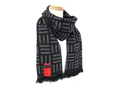 ■新品■未使用■Roberta di Camerino ロベルタ ディ カメリーノ ウール×レーヨン マフラー ストール メンズ ブラック系 DK1451