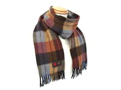 ■美品■ ROBERTSON LONDON ロバートソンロンドン カシミヤ100％ フリンジ マフラー ストール 防寒具 ブラウン系×マルチカラー DK1456