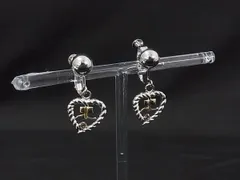 ■美品■ courreges クレージュ ハート ネジ式 イヤリング アクセサリー レディース シルバー系 DL3565