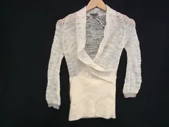 ■美品■ ARMANI EXCHANGE アルマーニエクスチェンジ モヘヤ×ウール×ナイロン 七分袖 ニットトップス 洋服 アイボリー系 DL5381
