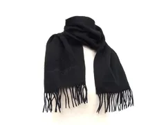 ■美品■ LANCEL ランセル カシミヤ100％ フリンジ マフラー ストール 防寒具 メンズ ブラック系 DL5359