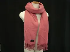 ■美品■ LANVIN ランバン カシミヤ100％ フリンジ マフラー ストール ショール 防寒具 レディース メンズ ピンク系 DL5364