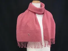 ■美品■ POLO RALPH LAUREN ポロラルフローレン ウール フリンジ マフラー ストール ショール 防寒具 レディース ピンク系 DL5524
