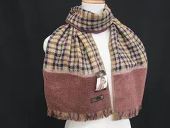 ■美品■ DAKS ダックス コットン100％ フリンジ チェック柄 タオル フェイスタオル マフラー メンズ マルチカラー DL5509のサムネイル