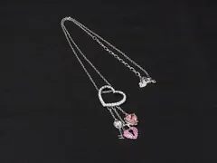 ■極美品■ SWAROVSKI スワロフスキー ラインストーン ハート ネックレス ペンダント アクセサリー レディース シルバー系 DL7794