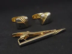 ■美品■ YVESSAINTLAURENT イヴサンローラン カフリンクス カフス タイピン アクセサリー 2点セット ゴールド系×シルバー系 DL8921