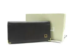 ■美品■ dunhill ダンヒル レザー 二つ折り 長財布 ウォレット 札入れ カード入れ メンズ ブラック系 DL9332