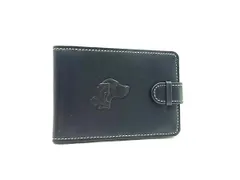 ■美品■ Kitamura キタムラ レザー カードケース カード入れ 名刺入れ メンズ レディース ネイビー系 DL9385のサムネイル