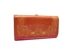 ANNASUI アナスイ レザー がま口 長財布 ウォレット 札入れ 小銭入れ カード入れ レディース ブラウン系×ピンク系 DL9407