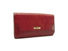 BURBERRY バーバリー レザー 二つ折り 長財布 ウォレット 札入れ 小銭入れ カード入れ レディース レッド系 DL9411