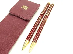 GIVENCHY ジバンシィ ノック式 シャープペンシル ツイスト式 ボールペン 筆記用具 文房具 2点セット ボルドー系 DL9979のサムネイル