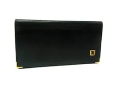 ■美品■ dunhill ダンヒル レザー 二つ折り 長財布 ウォレット 札入れ 紳士 ビジネス メンズ ブラック系 DM0040