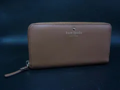 ■美品■ kate spade ケイトスペード レザー ラウンドファスナー 長財布 ウォレット 札入れ 小銭入れ レディース ブラウン系 DM0096