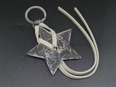 ■極美品■ ChristianDior クリスチャンディオール レザー スター 星 キーホルダー キーリング バッグチャーム グレー系 DM1510