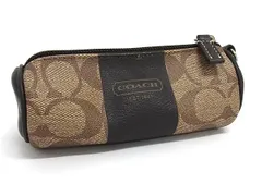 ■美品■ COACH コーチ シグネチャー PVC ポーチ マルチケース 小物入れ レディース メンズ ブラウン系 DM1889
