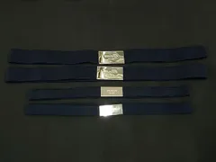 ■極美品～■ PRADA プラダ ゴムバンド ベルト 4点セット まとめ売り ネイビー系×シルバー系 DE3633