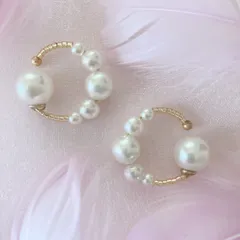 【さとう式公式カフ・金属アレルギー対応】珠雲〜Perl〜ビューティーカフ・さとう式イヤーカフ・ララアップやイヤーフープご愛用の方にもオススメ