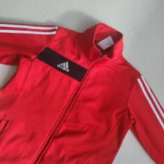 アディダスキッズ 赤色 起毛ジャージ 75(140)