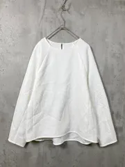 green label relaxing グリーンレーベルリラクシング ユナイテッドアローズ パール タック スリーブ ジャカード プルオーバー カットソー ブラウス シャツ 白 ■■ レディース