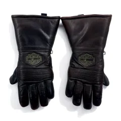 HARLEY DAVIDSON レザー グローブ 手袋 M ブラウン 中綿 バイカー