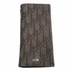 ディオール Dior オブリーク ジャカード バーティカル ロングウォレット 2つ折り財布 黒 ブラック 12-bo-0271 ☆AA★