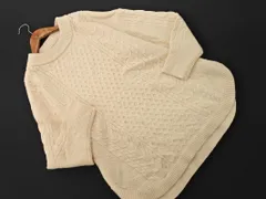 nano universe ナノユニバース ケーブル編み ラウンド ニット セーター sizeF/ベージュ ◇■ レディース