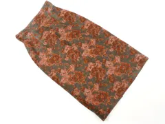 Khaju カージュ 花柄 ジャガード タイト スカート size26/緑 ◇■ レディースのサムネイル