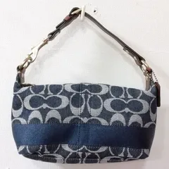 【中古】COACH コーチ C0768-40757 ハンドバッグ シグネチャー ネイビー