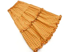 ehka sopo SM2 エヘカソポ サマンサモスモス フリル チェック ロング ティアード スカート sizeF/オレンジ ■◇ レディース