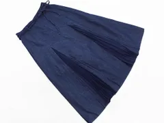 Feroux フェルゥ シフォンプリーツ切替 ロング デニムスカート size3/濃紺 ■◇ レディース