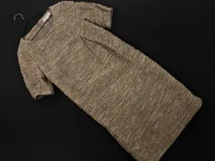 自由区 ウール混 総柄 タック ワンピース size38/グレージュ ◇■ レディース