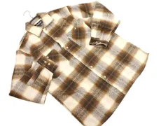 新品 OUTDOOR PRODUCTS アウトドアプロダクツ ウール混 チェック ネル シャツ sizeM/白ｘ茶 ◇■ メンズ