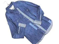 niko and ニコ アンド スナップボタン カットオフ デニム シャツ インディゴ ◇■ レディース